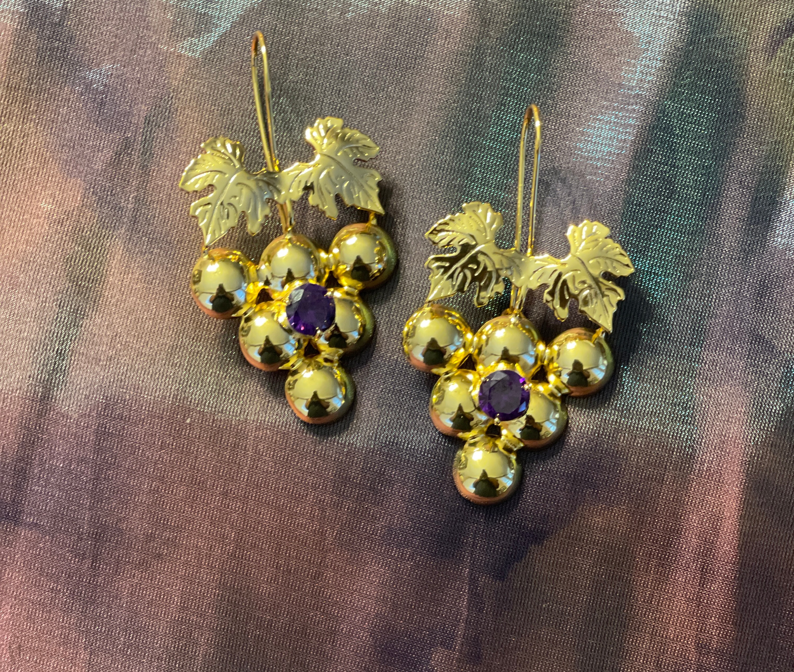 Guyanese gold grape earrings sale