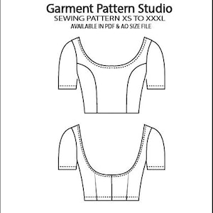 Indian Blouse Sewing Pattern, All Sizes XS-XXXL  (PDF File)