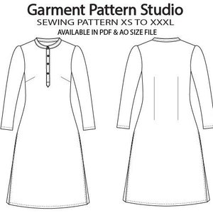 Women Mandarin Collar Kurta (Tunic)Sewing Pattern All Size Grading XXS to XXXL In a4 and ao Size PDF File
