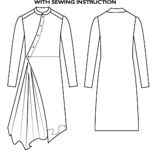 Men's Drape Kurta Sewing Pattern, XS-XXXL (A4, A0 PDF)