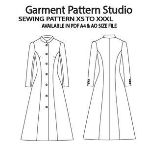 Women Mandarin Collar Jacket  Sewing Pattern All Size Grading XS to XXXL In a4 and Ao Size PDF File