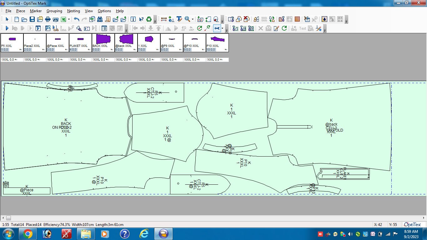 Men Designer Kurta Sewing Pattern All Size Grading XS to XXXL in A4 and