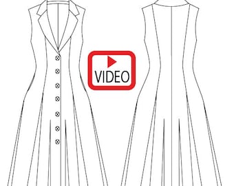Sleeveless Jacket Sewing Pattern, XS-XXXL (A4 & A0 PDF)
