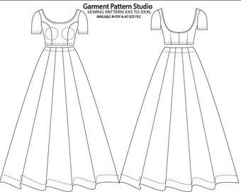 Blouse and Skirt  Sewing Pattern All Size Grading XXS to XXXL In a4 and ao Size PDF File