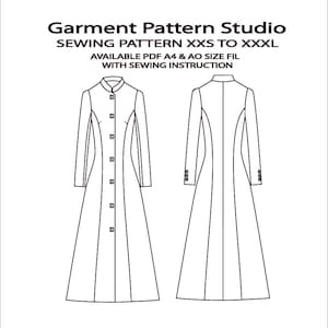 Women Mandarin Collar Jacket  Sewing Pattern All Size Grading XS to XXXL In a4 and ao Size PDF File.