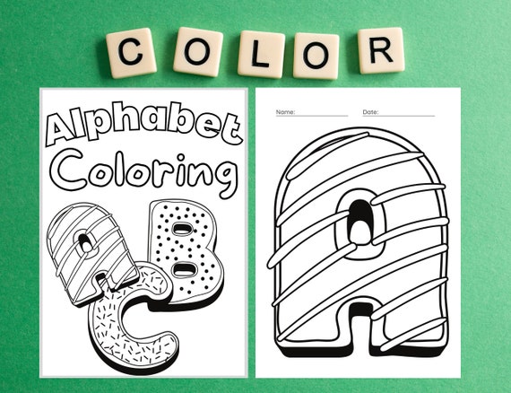 alphabet coloring pages abc coloring book printable etsy