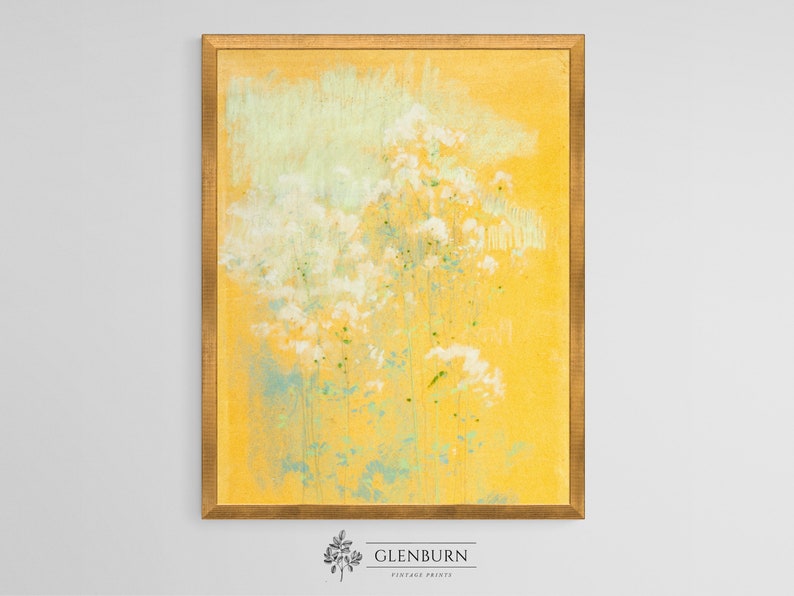 Vintage Yellow Abstract Painting Bold Wall Art John Henry Twachtman 358 image 2