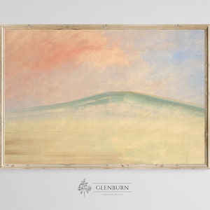 Abstract Mountain Wall Art | Vintage Yellow Landscape Painting | DIGITAL PRINT | 442