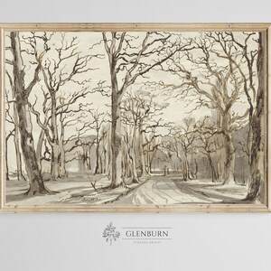 Vintage Winter Tree Sketch | INSTANT DOWNLOAD Print | 111
