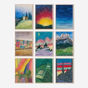 Vintage Abstract Gallery Wall Set | PRINTABLE Bold Wall Art | S25