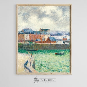 Vintage French Coastal Town Painting | PRINTABLE Coastal Wall Art | 13