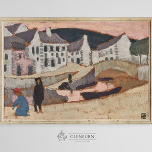 町の風景の壁アート | 印刷可能なヴィンテージ絵画 | 298