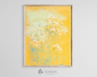 Vintage Yellow Abstract Painting | PRINTABLE Bold Wall Art | 358