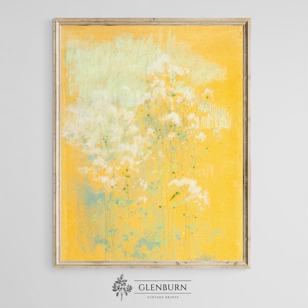 Vintage Yellow Abstract Painting | PRINTABLE Bold Wall Art | 358