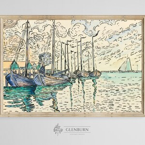 Vintage Nautical Wall Art | DIGITAL PRINT Coastal Painting | 275