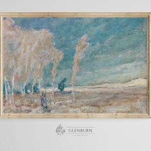 Black Artist Vintage Winter Tree Landscape Painting | INSTANT DOWNLOAD | 136