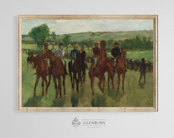 Horse Race Art Print | Vintage Horse Painting | INSTANT DOWNLOAD | 74