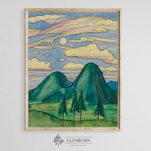 Vintage Abstract Landscape Painting | INSTANT DOWNLOAD Wall Art | 348