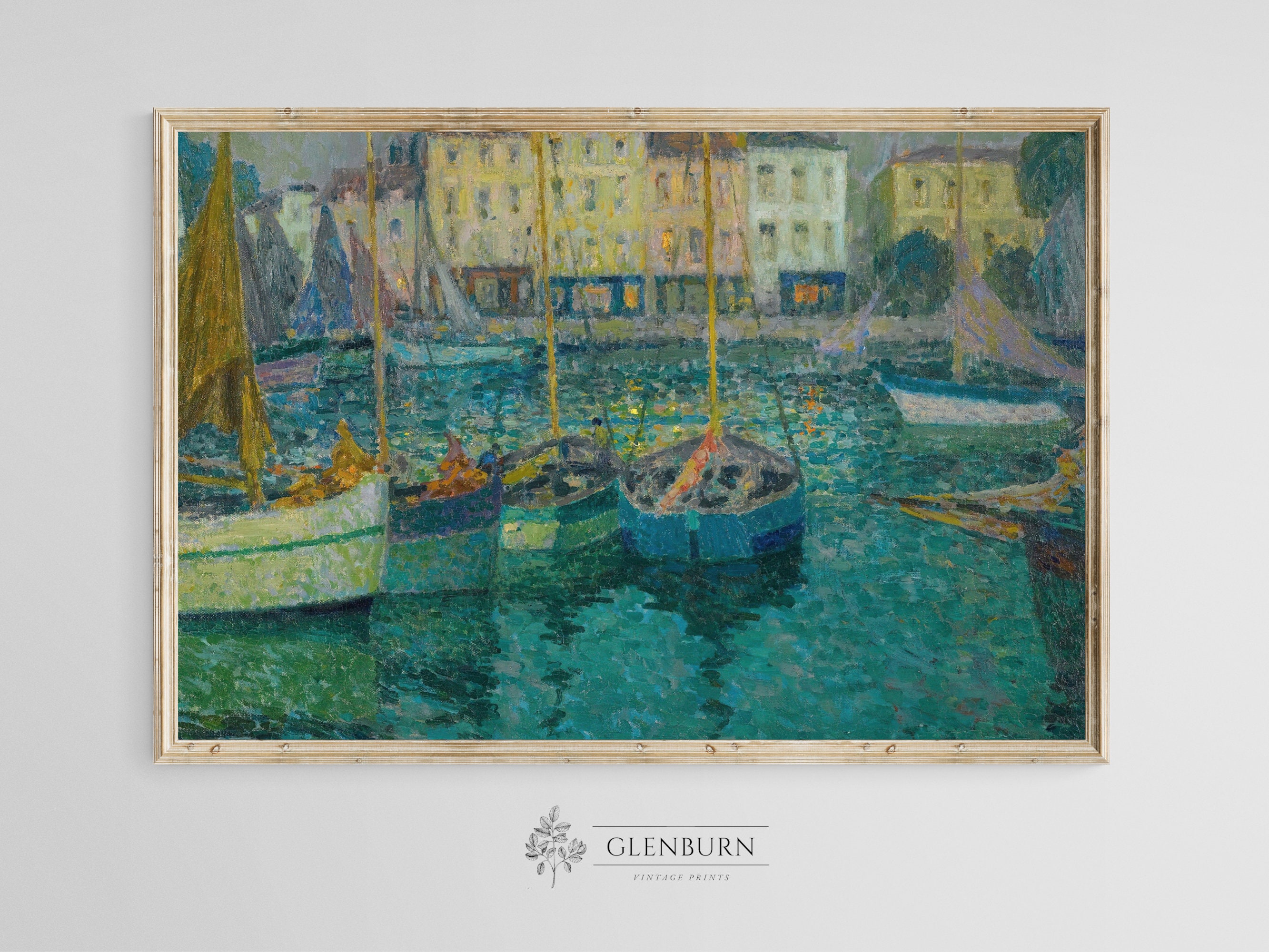 Antique Nautical Wall Art | PRINTABLE Waterfront Painting | European Art Print | 433