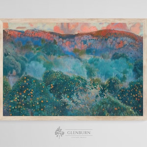 Abstract Wall Art | Blue Landscape Painting | PRINT & SHIP | Joaquim Mir | 3380