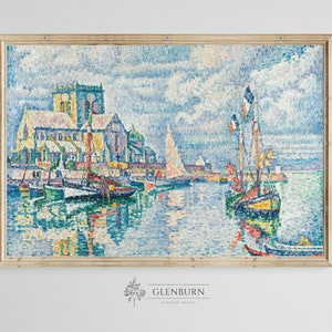 Colorful Waterfront Landscape Painting | DOWNLOADABLE Home Decor | 164