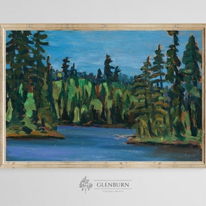 Antique Forest Lake Landscape Print | DIGITAL PRINT Wall Art | 188