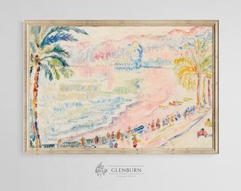 Multi Color Beach Seascape Painting | DOWNLOADABLE PRINT | 1890