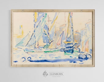 Antique Nautical Painting | INSTANT DOWNLOAD Wall Art | 281