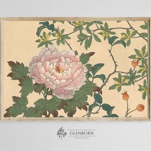 ヴィンテージ ボタニカル ウォール アート | 印刷可能な花の絵画 | 373