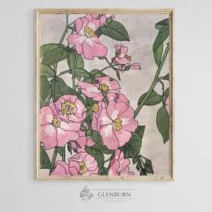 Pink Flower Painting | Vintage Botanical Wall Art | DIGITAL PRINT | 463