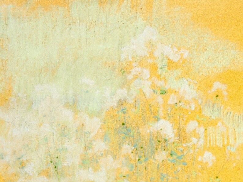 Vintage Yellow Abstract Painting Bold Wall Art John Henry Twachtman 358 image 6