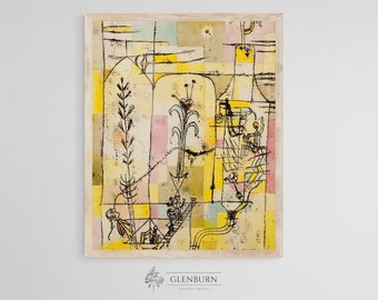 Abstract Yellow Wall Art | Eclectic Vintage Painting | DIGITAL PRINT | 469