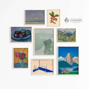 Vintage Gallery Wall Set | PRINTABLE Eclectic Paintings | Set of 8 Prints | S26