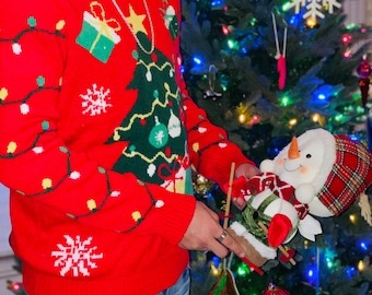 Ugly Christmas Swetaer design is KNITTED