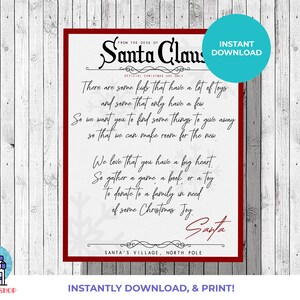 Donación de Navidad / Carta de Papá Noel / Carta para imprimir