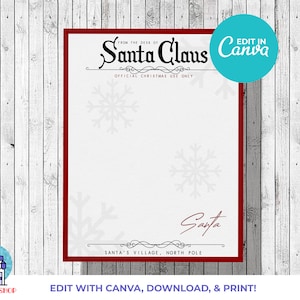 Carta de Papá Noel editable / Membrete de Papá Noel imprimible / Personalizado / Carta de Papá Noel