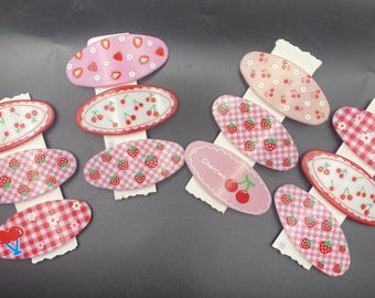 Fruit Medley Hair Clip Set (3-Pack) – Strawberry & Cherry Designs