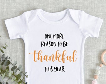 One More Reason To Be Thankful Pregnancy Announcement, Thanksgiving Baby Announcement, Pregnancy Reveal Bodysuit, Pregnancy Reveal to Family