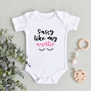 Sassy Like My Auntie Gerber Onesie, Cute Baby Onesie, Bodysuit for Girls, Gift for Niece