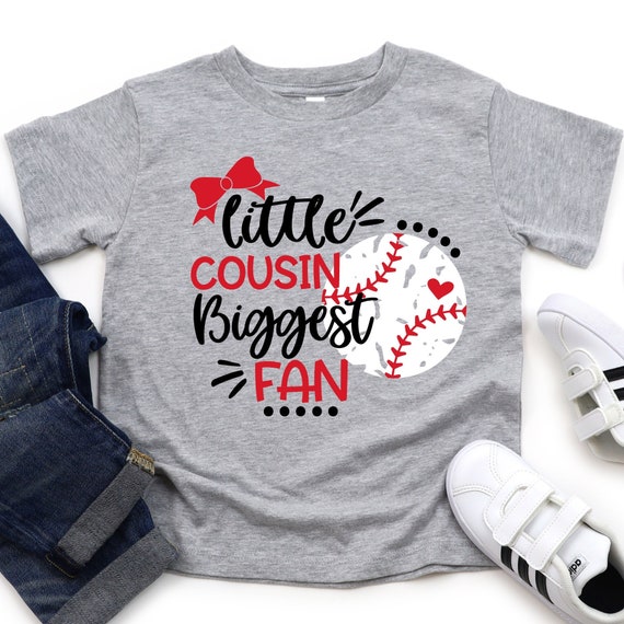 Baseball Boy Or Girl T-Shirt My Cousin's Greatest Fan Tee Baseball Boy Or Girl T-Shirt My Cousin's Greatest Fan Tee