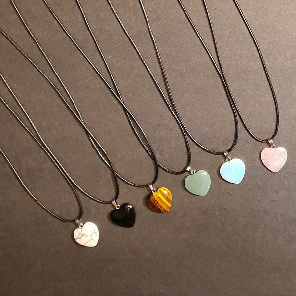 CLEARANCE! Beautiful Gemstone Heart Necklaces, Your Choice!