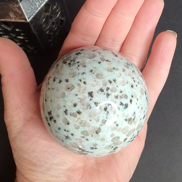 Large Kiwi Jasper Sphere, Sesame Jasper Sphere, ~2.53" (64mm) (A)