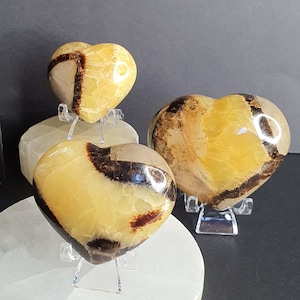 Septarian Crystal Hearts, Septarian Carvings, Septarian Palm Stones, ~2&quot;+, Choose Your Own  (Set #2-D-J)
