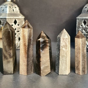 Silver Sheen Obsidian Towers, 2&quot;+, Choose Your Own  (Set 2)