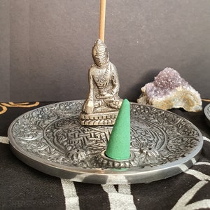 Buddha Incense Burner, Metal Buddha Incense Burner, ~3&quot; Tall