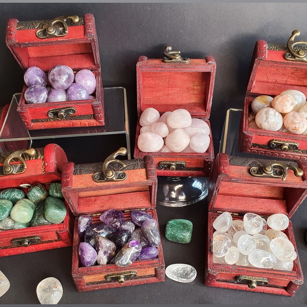 Treasure Chest with Your Choice of Gemstone Tumbles