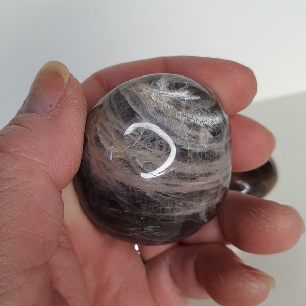 Flashy Black Moonstone Palm Stone, Black Moonstone Pocket Stone, Polished Moonstone Palm, ~2", Choose Your Own