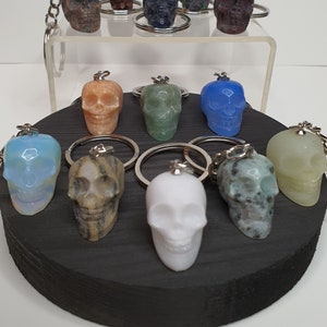 Genuine Crystal Skull Keychains, Assorted Crystal Skulls, Choose Your Own