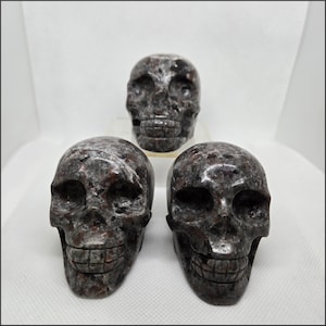 Carved Yooperlite Skull, Emberlite Skull, Crystal Skull Carving, 3.27&quot;-3.4&quot;, Choose Your Own