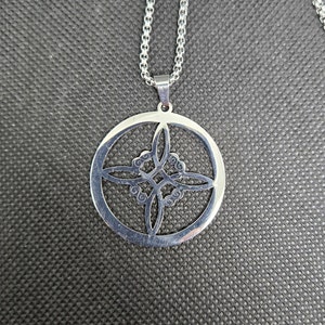 Witch&#39;s Knot Necklace, Stainless Steel Witch Knot Pendant, Witchy Necklace, Stainless Steel Necklace